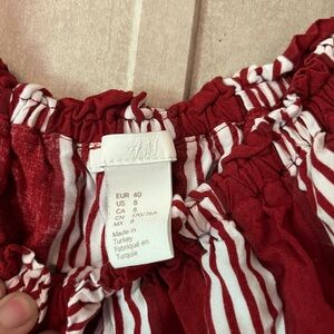 Off the shoulder red and white H&M romper